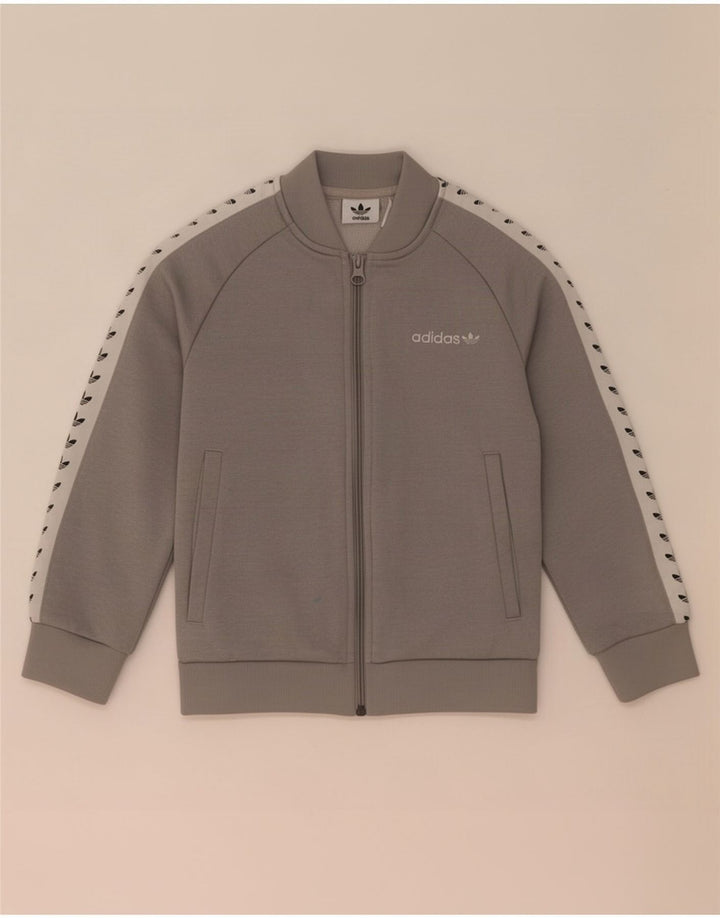Giacca da ginnastica grafica da ragazzo Adidas 6-7 anni Colorblock grigio