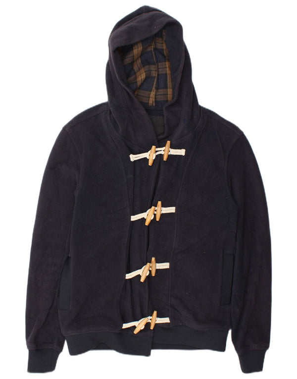 Giacca in pile con cappuccio Zara da donna UK 14 poliestere medio blu navy