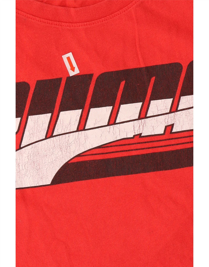 T-shirt grafica da uomo Puma Top Small in cotone rosso