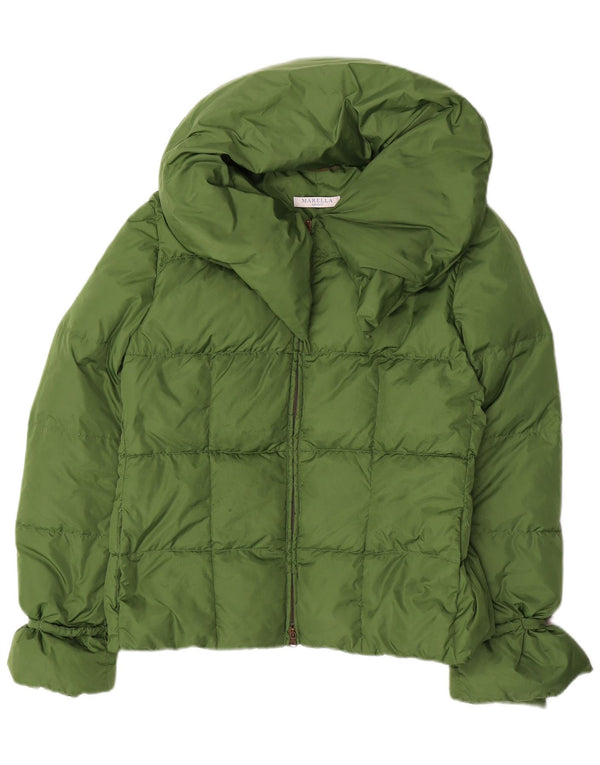 MARELLA Womens Padded Jacket UK 14 Medium Green Nylon