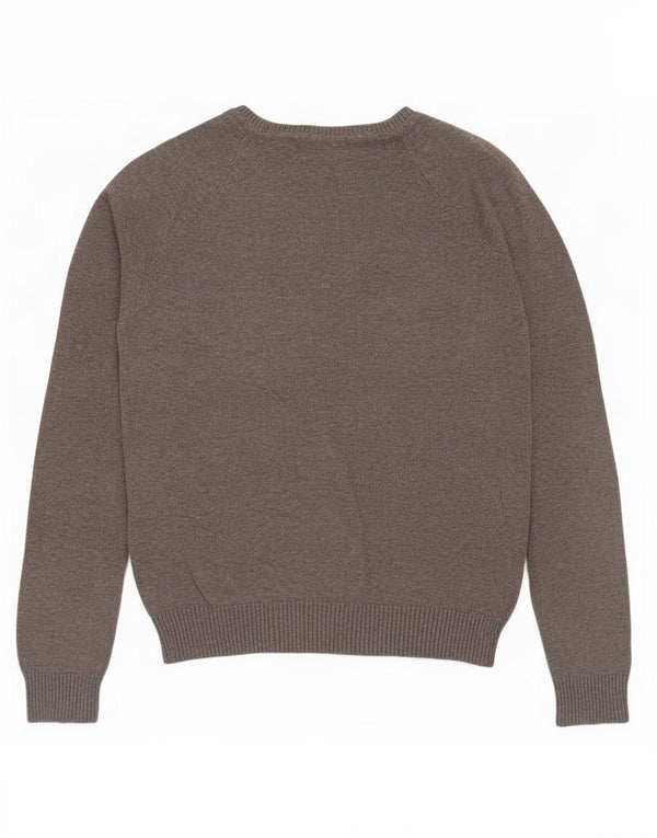 Maglione corto con scollo a V da donna Zara UK 14 Grande grigio a rombi/diamante