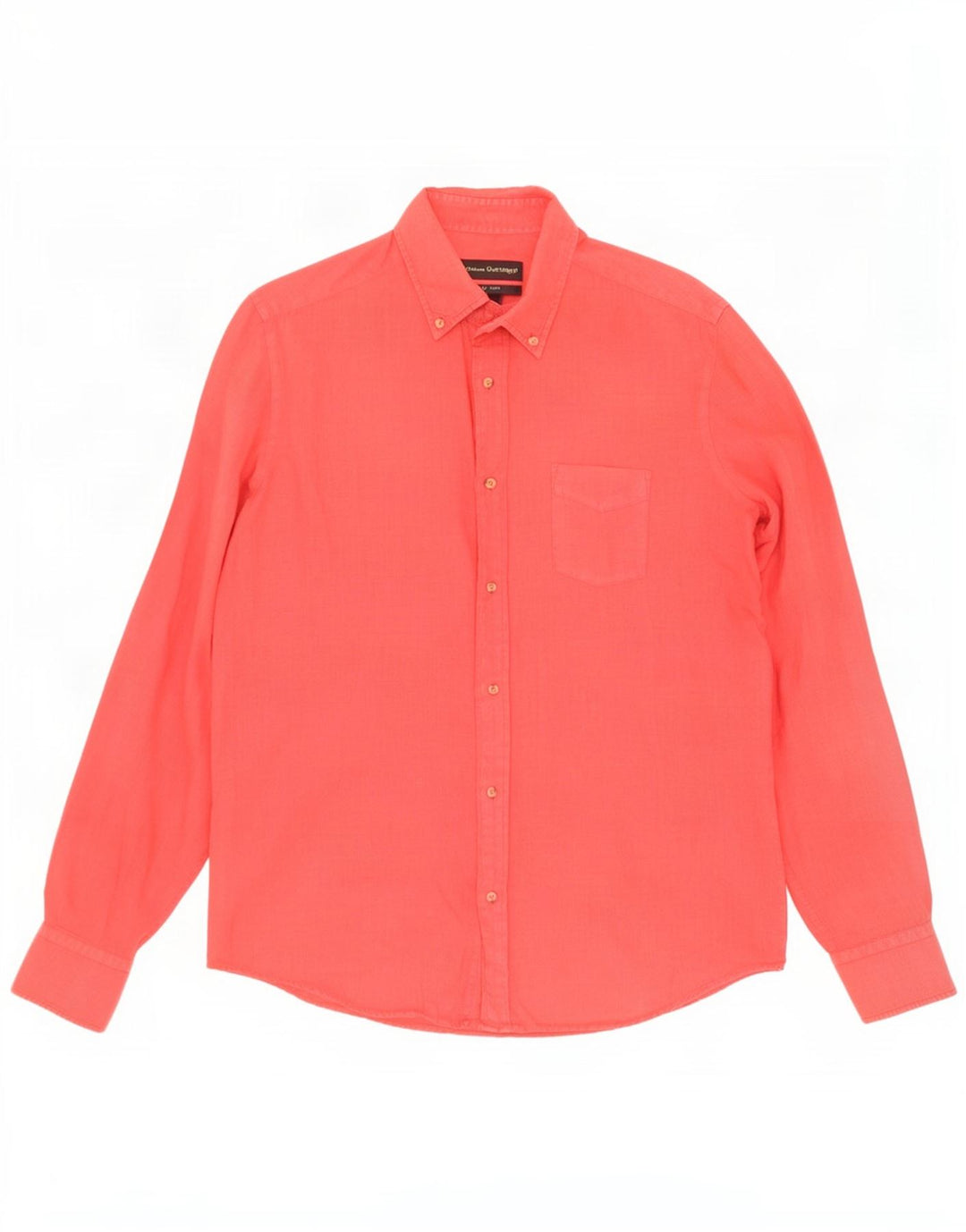 Camicia Uomo Massimo Dutti Lino Rosso Medio