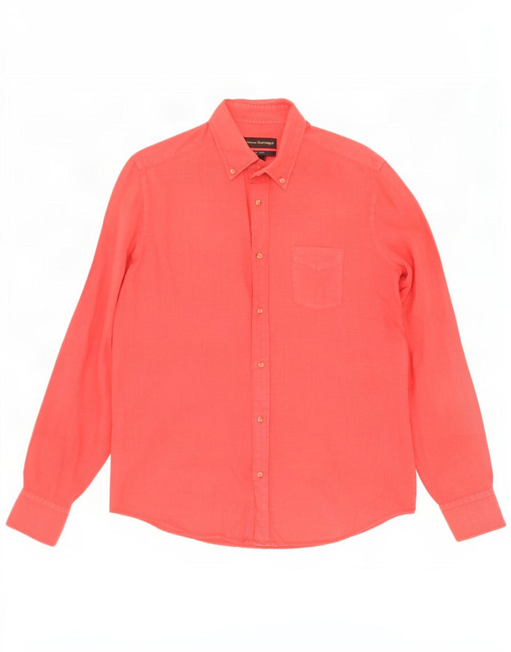 Camicia Uomo Massimo Dutti Lino Rosso Medio