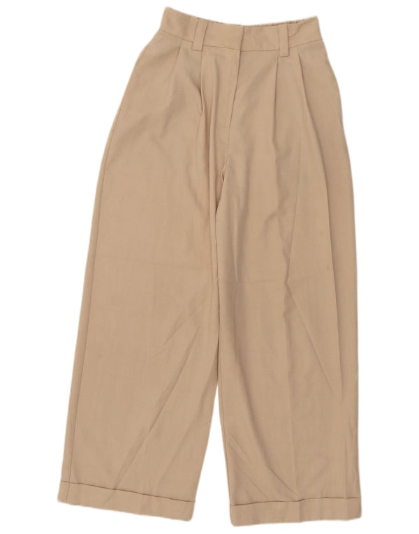 Pantaloni chino con pegging a vita alta da donna Topshop UK 8 piccoli W27 L27 Beige