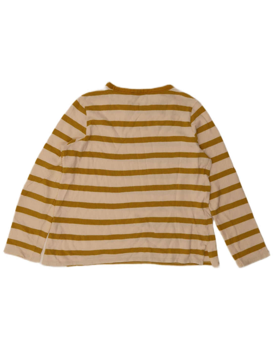 Marks & Spencer Top da donna a maniche lunghe UK 12 Cotone a righe gialle medie