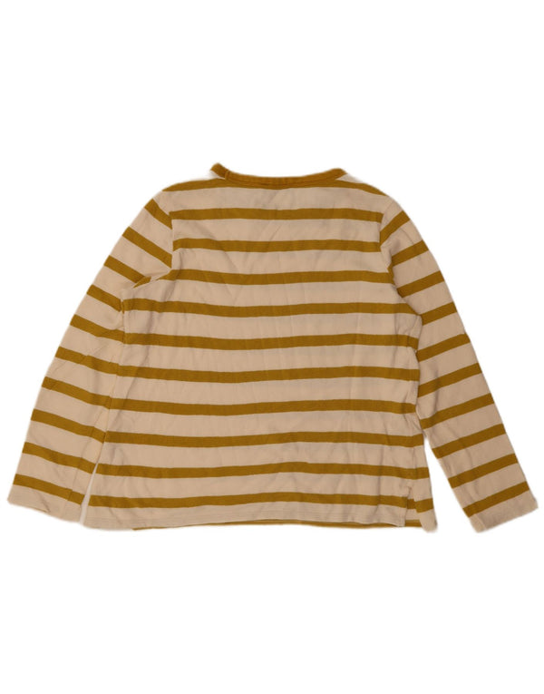 Marks & Spencer Top da donna a maniche lunghe UK 12 Cotone a righe gialle medie