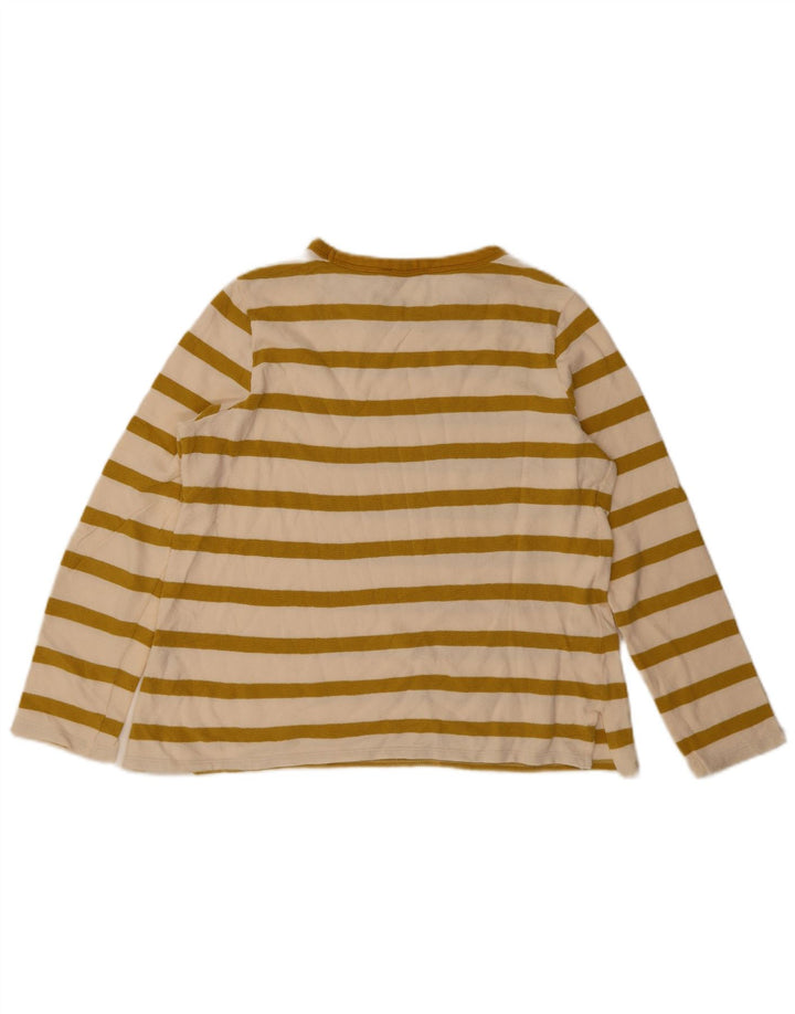 Marks & Spencer Top da donna a maniche lunghe UK 12 Cotone a righe gialle medie