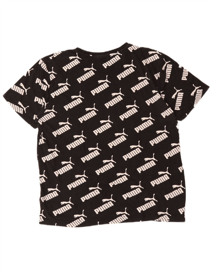 T-shirt grafica da uomo Puma Top in cotone nero medio