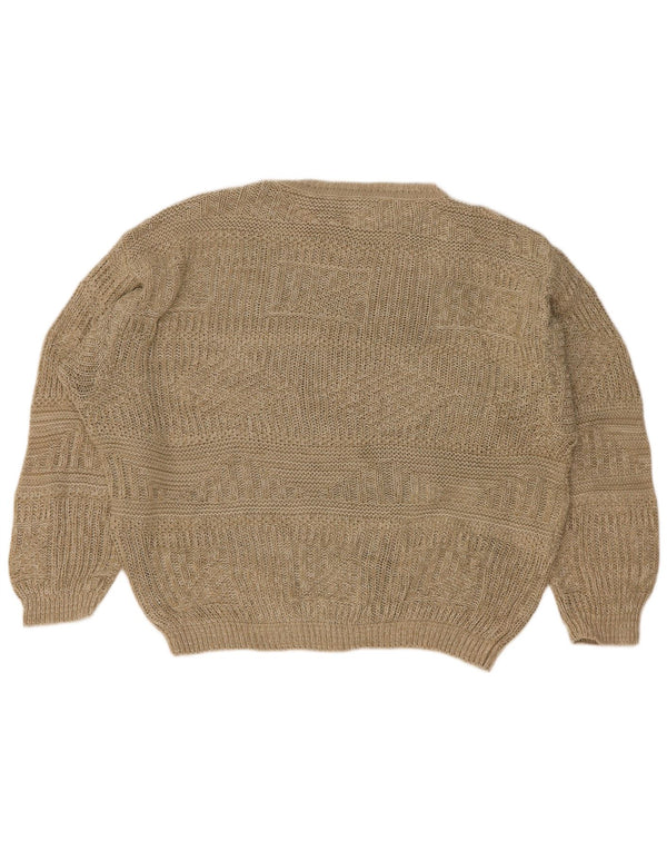 Maglione da uomo Benetton vestibilità ampia con scollo a barchetta IT 48 Cotone beige medio