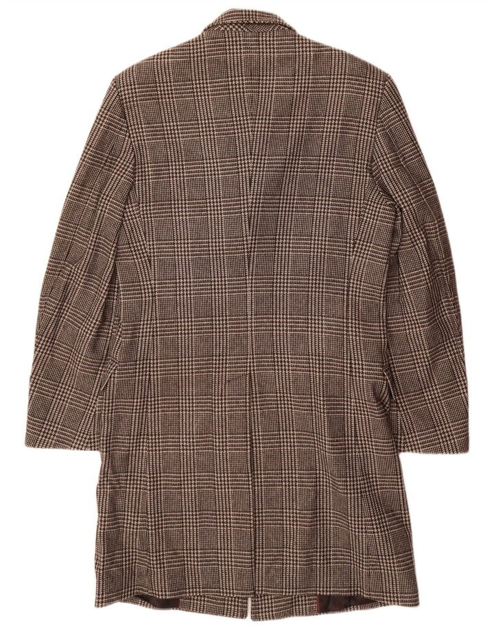 Cappotto da uomo Zara UK 38 Viscosa pied de poule marrone medio