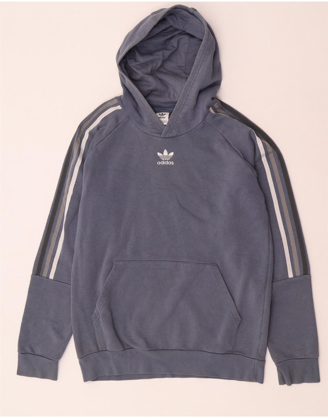 Felpa con cappuccio da ragazzo Adidas 15-16 anni in cotone blu