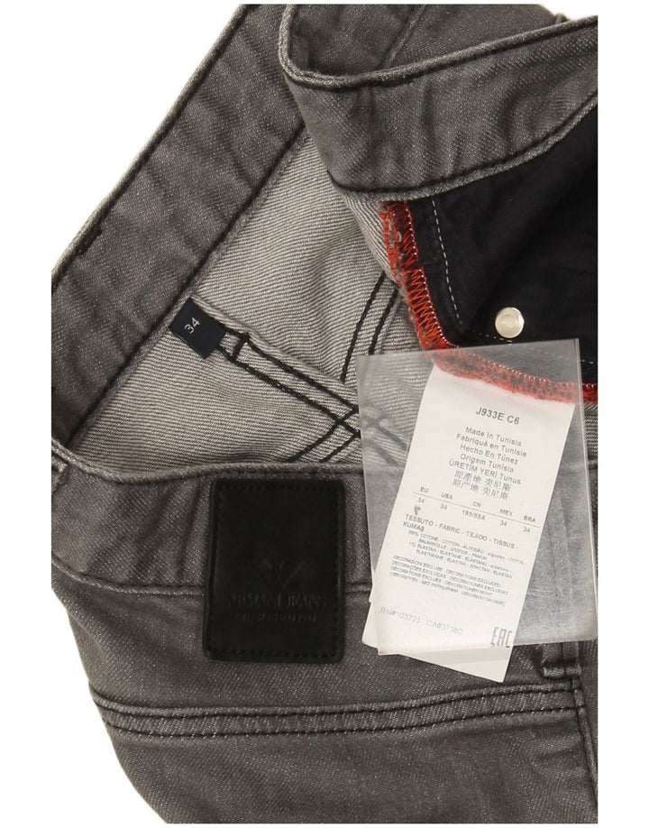 Jeans slim da uomo Armani W34 L32 cotone grigio