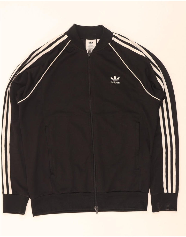 Giacca da ginnastica da uomo Adidas, giacca grande, in poliestere color block nero