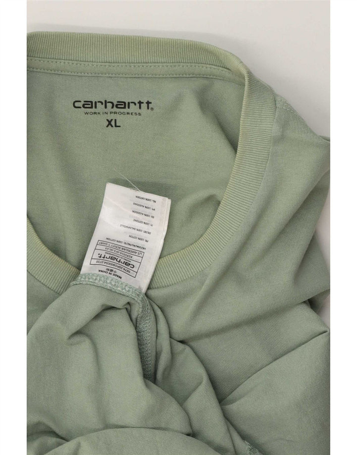 Top Carhartt da uomo a maniche lunghe XL in cotone verde