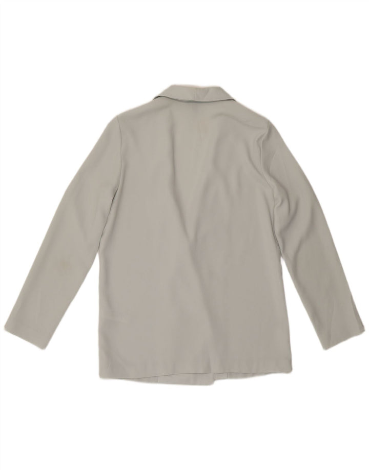 Giacca blazer doppiopetto da donna Topshop UK 10 piccola poliestere grigio