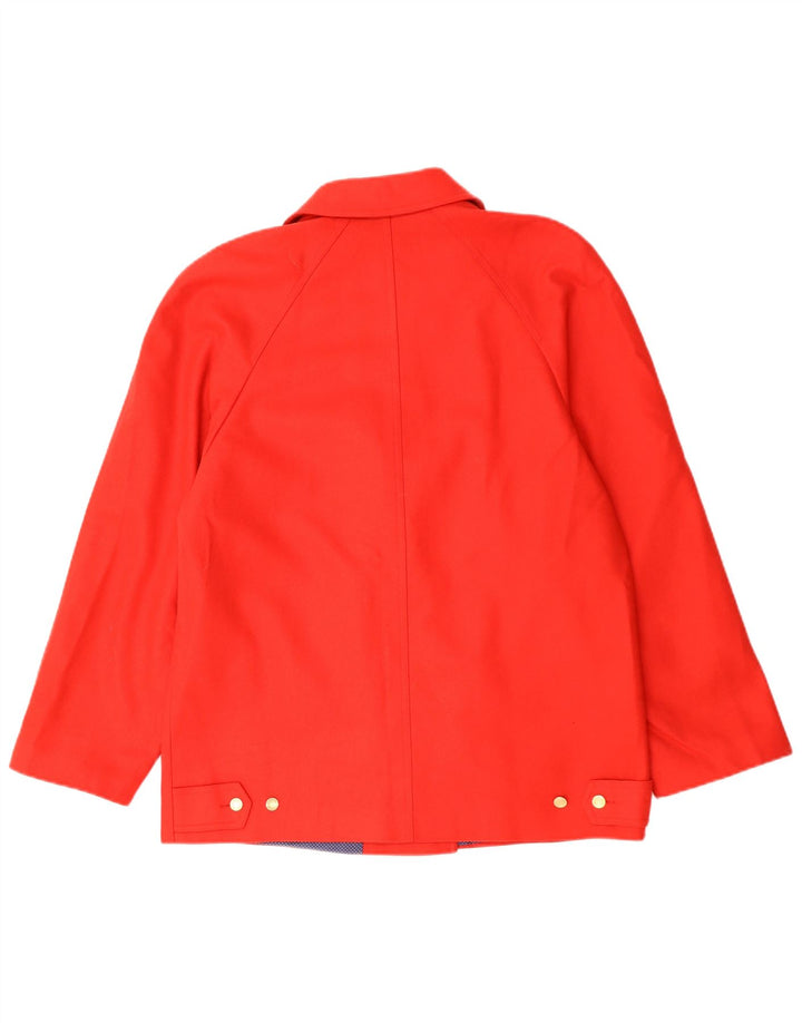 Giacca blazer doppiopetto vintage da donna UK 14 retrò in lana rossa media