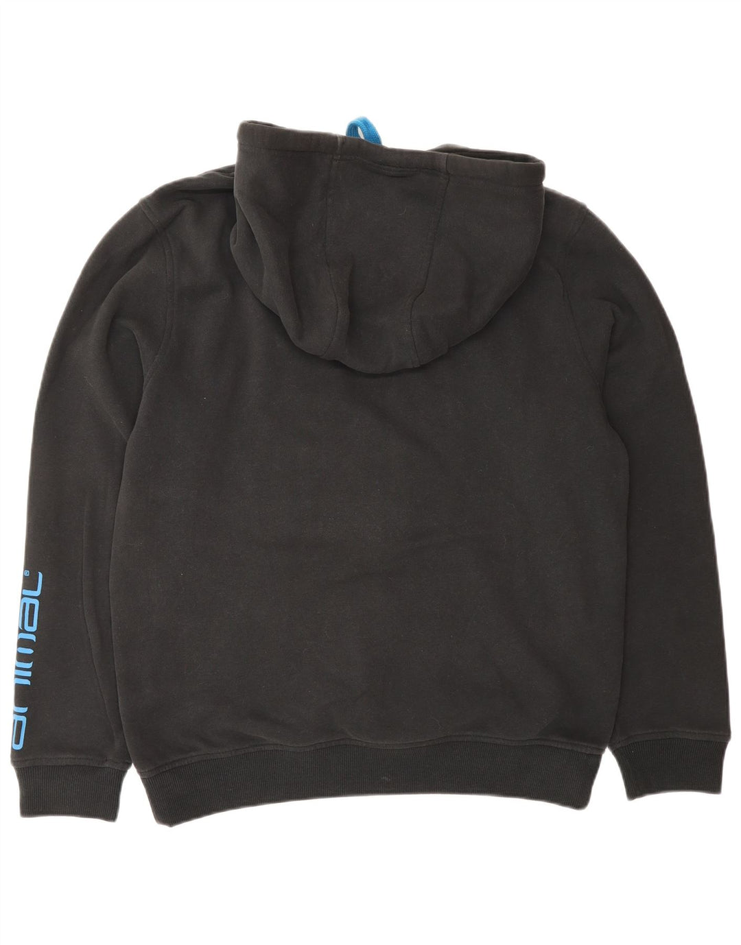 ANIMAL Mens Graphic Hoodie Jumper Small Black Cotton