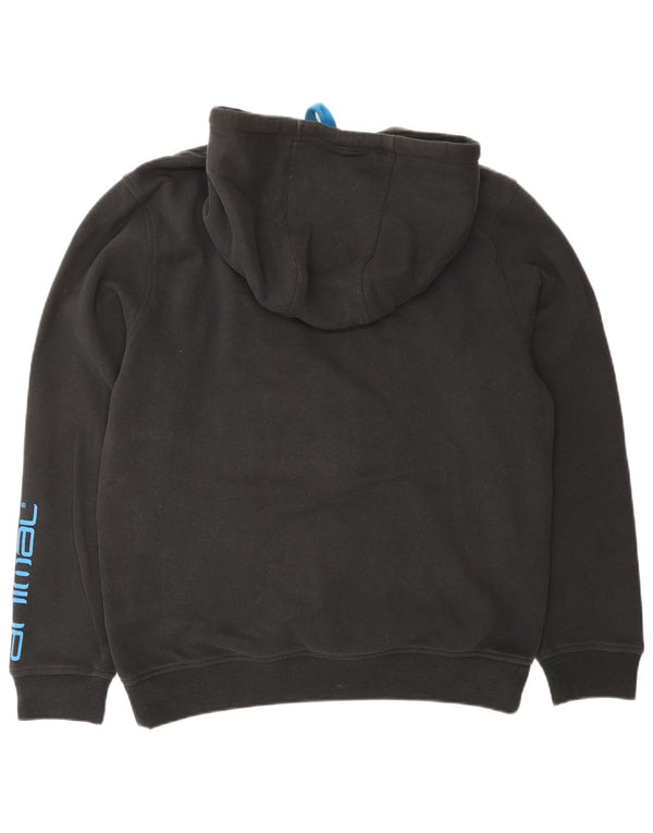 ANIMAL Mens Graphic Hoodie Jumper Small Black Cotton