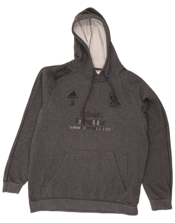 Felpa con cappuccio grafica da uomo Adidas Large in cotone grigio