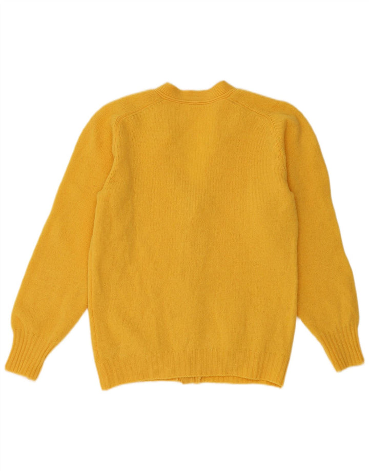 Maglione cardigan da donna vintage UK 14 giallo medio