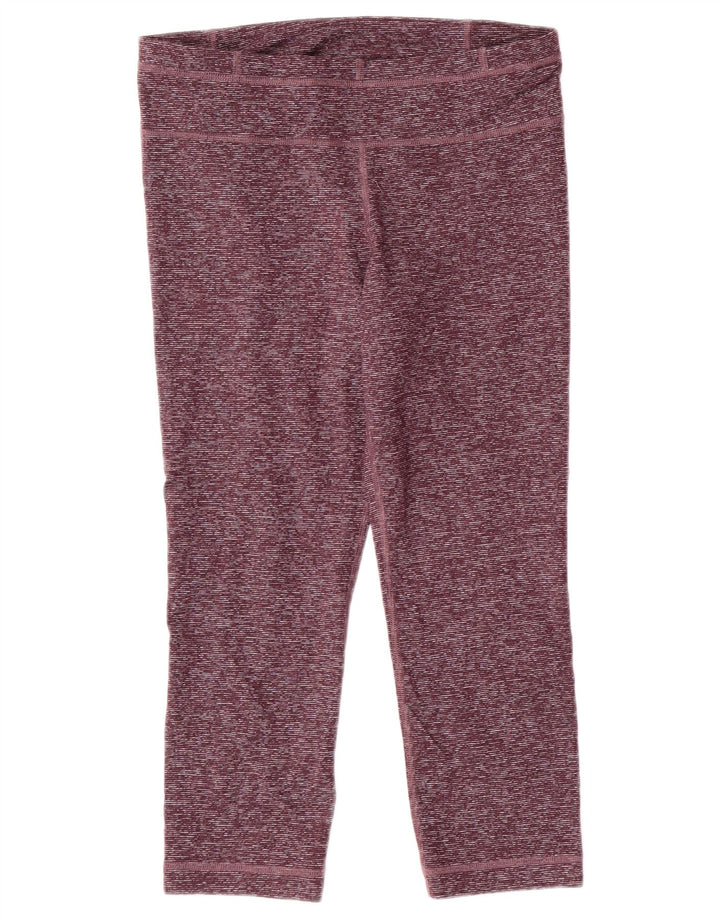 UNDER ARMOUR Leggings Capri da donna UK 10 Piccolo poliestere screziato bordeaux