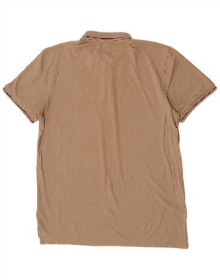 Polo Lee da uomo dalla vestibilità regolare, in cotone a righe beige grande