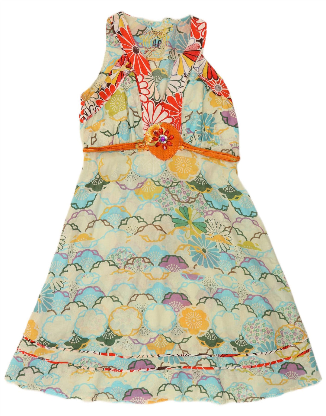 DESIGUAL Abito da donna a linea A con grafica EU 40 Medio floreale multicolore