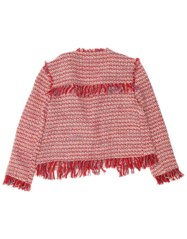 Giacca Bolero aperto da donna Zara UK 16 grande rosso screziato