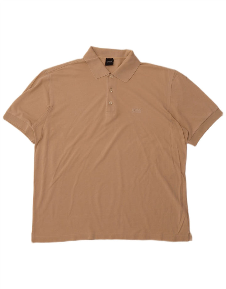 Polo da uomo HUGO BOSS grande in cotone beige