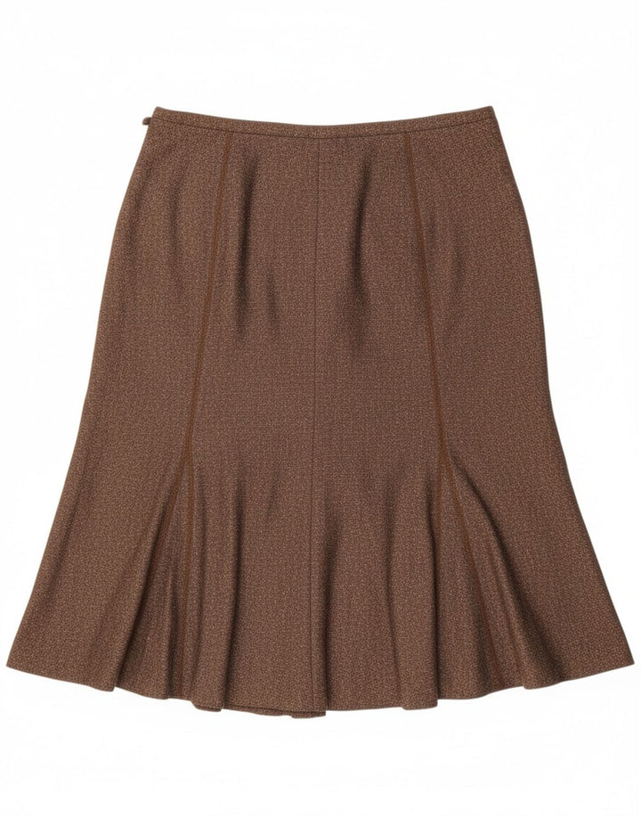 BRENDELLA Womens A-Line Skirt W33 Large Brown Flecked Polyester Classic