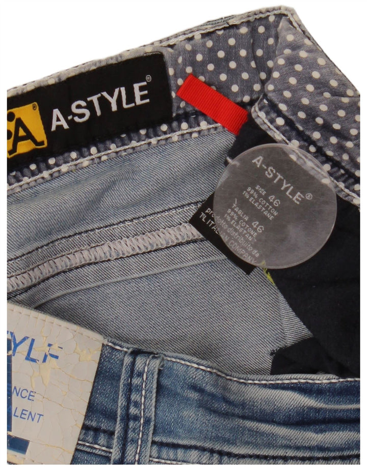 Jeans slim da donna stile A IT 46 Large W33 L36 Cotone blu