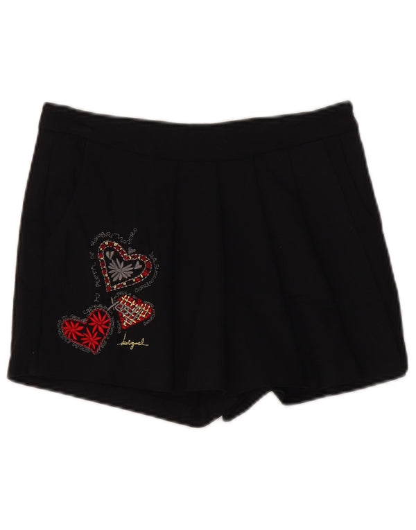 Pantaloncini casual con ancoraggio grafico da donna DESIGUAL W24 XS cuore di cotone nero