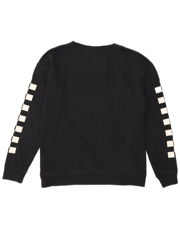 Felpa con grafica da donna Vans, maglione piccolo, cotone geometrico nero