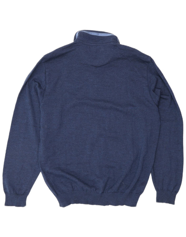 Paul & Shark Maglione da uomo con zip e collo da yachting, grande, in lana blu navy