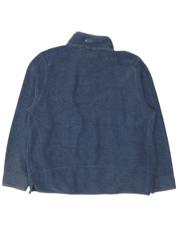Felpa con collo con zip da uomo Weird Fish 3XL cotone blu