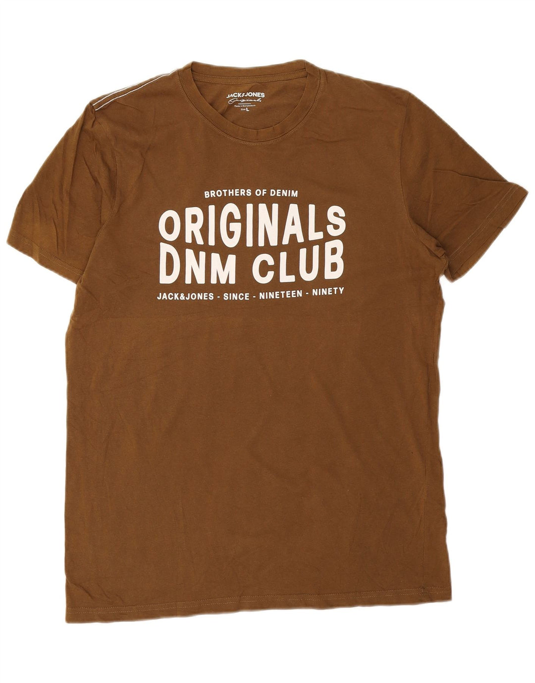 Jack & Jones T-shirt grafica da uomo grande in cotone marrone