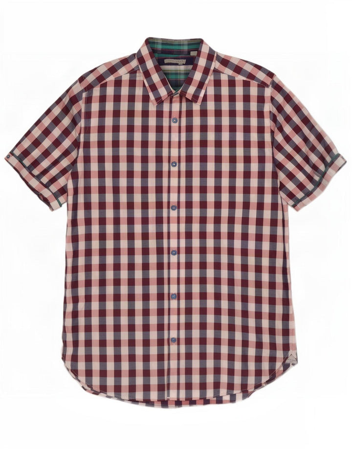 Ted Baker Camicia a maniche corte da uomo taglia 3 percalle medio multicolore