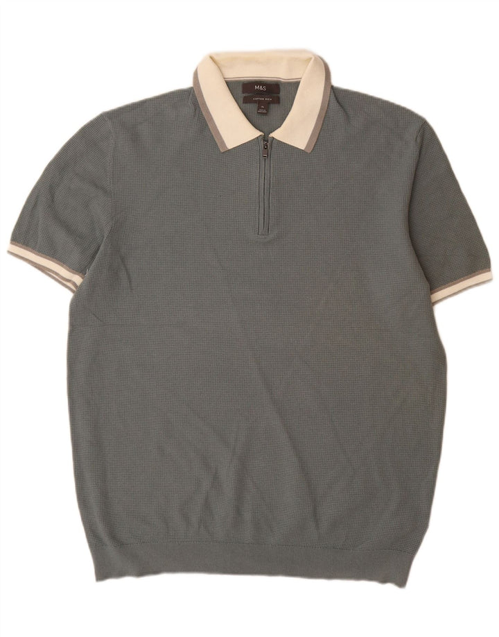 Maglione maglione da uomo Marks & Spencer con collo alto XL grigio color block