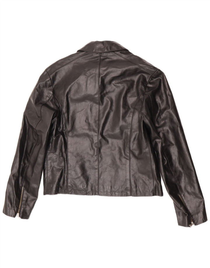 Giacca in pelle vintage da uomo UK 38 in pelle nera media