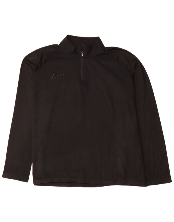 Top della tuta pullover con zip e collo Nike Dri Fit da uomo 2XL poliestere nero