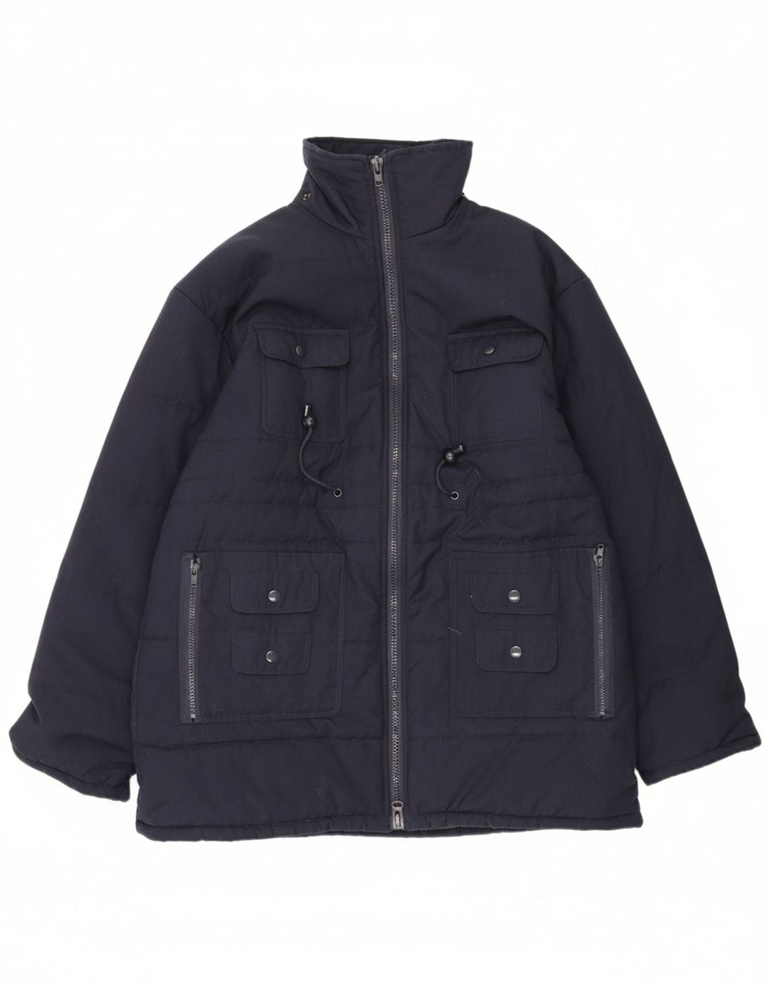 VINTAGE Mens Windbreaker Jacket UK 40 Large Navy Blue Polyester