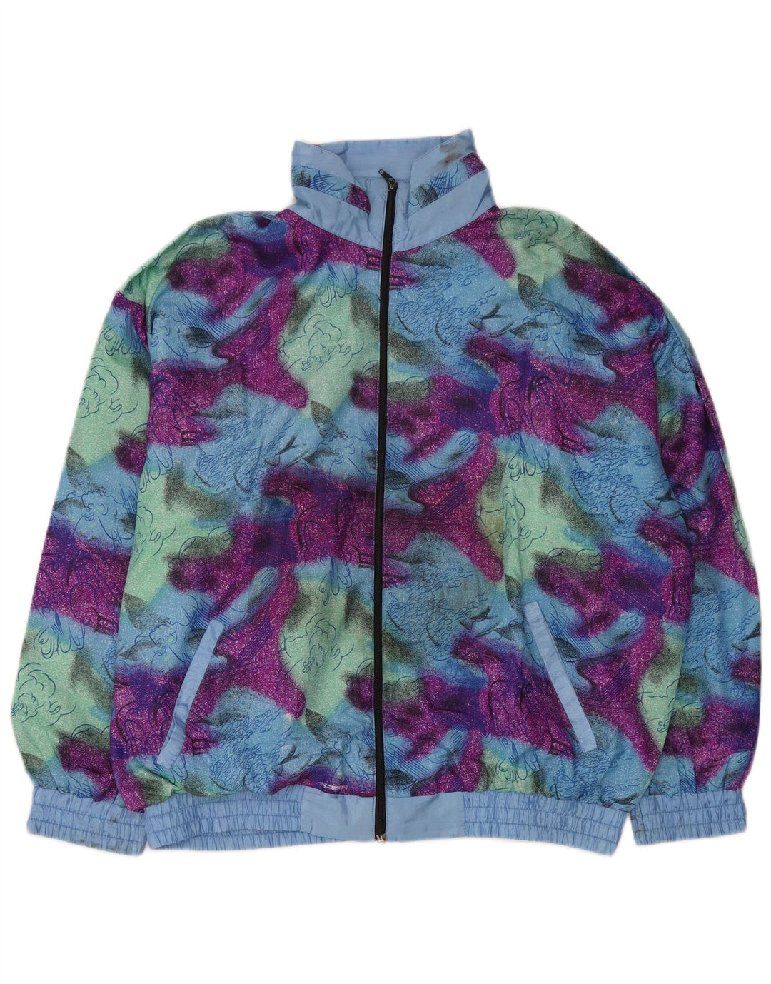 Giacca da ginnastica vintage da uomo XL multicolore Tie Dye