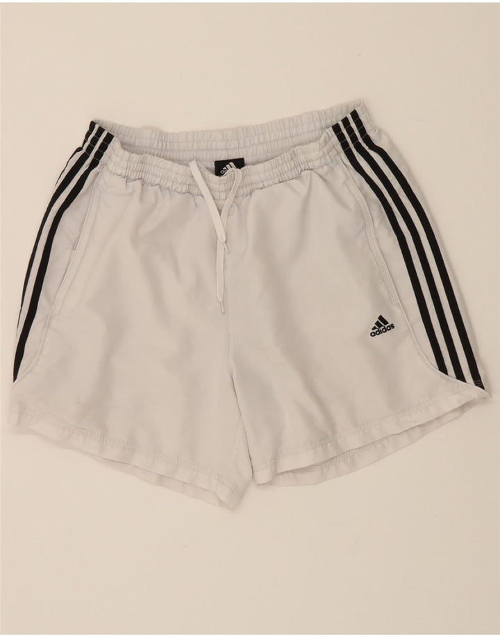 Pantaloncini sportivi da uomo ADIDAS grandi bianchi in poliestere