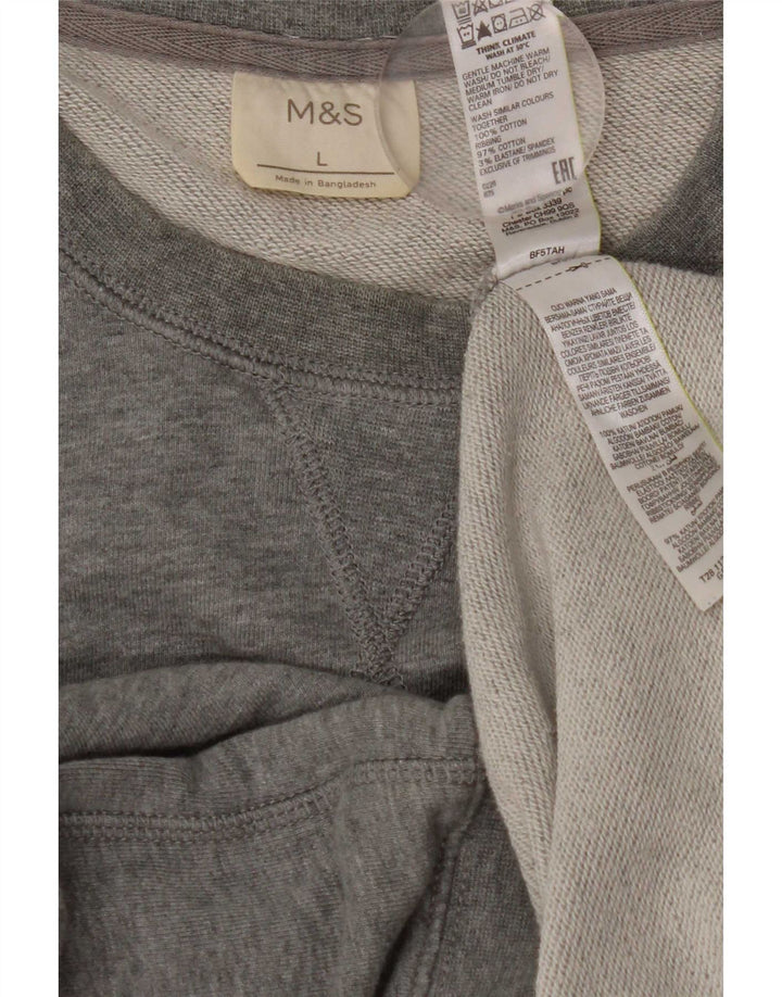 Felpa da uomo Marks & Spencer maglione grande cotone grigio