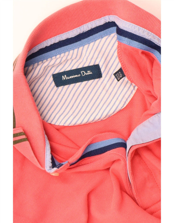Polo da uomo Massimo Dutti 2XL in cotone rosso