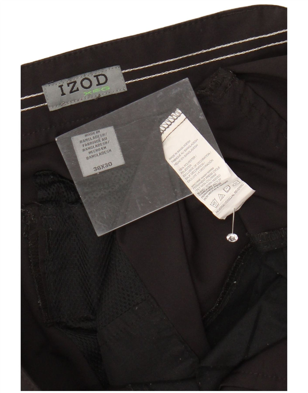 Pantaloni chino dritti da uomo IZOD W36 L30 poliestere nero
