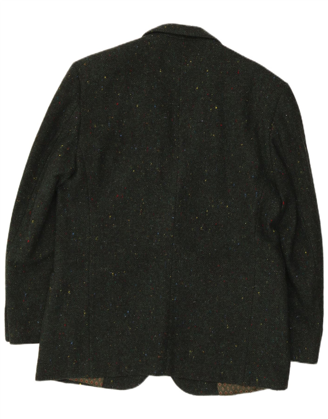 Giacca blazer da uomo a 2 bottoni Benetton IT 50 Large in lana screziata verde