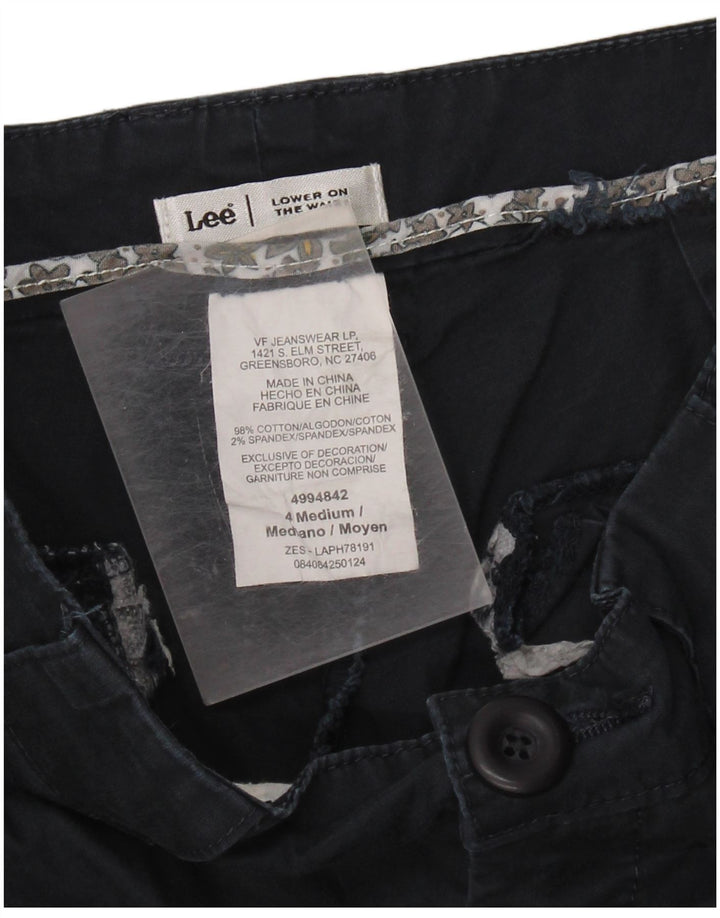 Pantaloni Capri da donna a vita bassa Lee US 4 Small W28 L20 Cotone blu navy