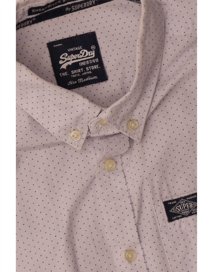 Camicia da uomo Superdry in cotone maculato bianco medio