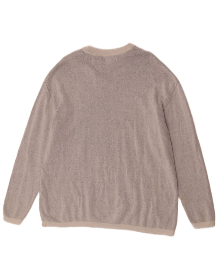 Maglione Zara da uomo con scollo a barca con grafica in cotone grigio medio